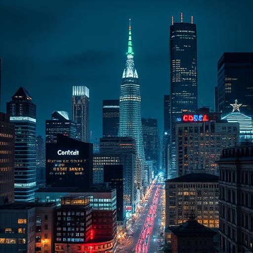 Photo du centre-ville de Montr√©al avec des gratte-ciel illumin√©s